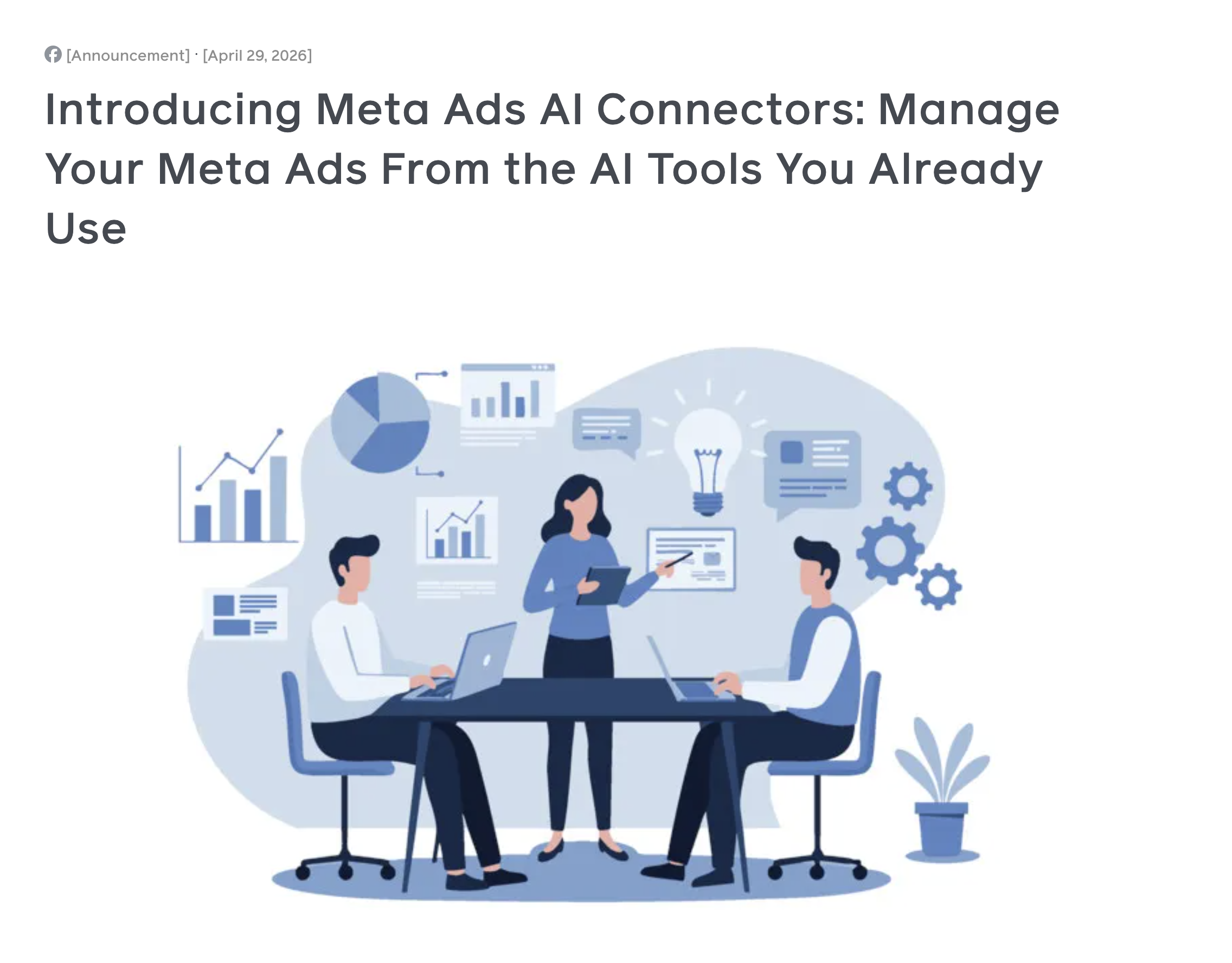 ההכרזה הרשמית של מטא: Introducing Meta Ads AI Connectors
